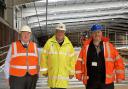 Cabinet Member for Suffolk County Council Transport Strategy, Councillor Richard Smith, MVO, left, with county councillors for Haverhill, David Roach and Joe Mason, right, at the new facility.