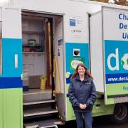 The Dentaid charity is returning to Bury St Edmunds next week and will come to Leiston for the first time. Pictured is Jill Harding from Dentaid at a Bury St Edmunds clinic in November