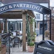 The beer garden at The Dog and Partridge