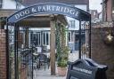 The beer garden at The Dog and Partridge