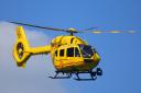 The East Anglian Air Ambulance was sent to Bury St Edmunds yesterday after a workman was injured on a building site
