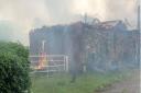 The farm fire in Little Wratting near Haverhill
