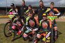 Mildenhall 2018 - Back row Left to right: Danny Ayres, Phil Kirk (team manager), Josh Bailey, Kevin Jolly (promoter), Jordan Jenkins .

Front row left to right: Drew Kemp, Sam Bebee, Ryan Kingsley. Picture: MIKE BACON
