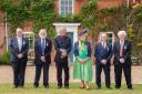 The BEM recipients with Vice Lord Lieutenant Robert Rous at Euston Hall.