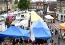 The traditional Saturday market on the Cornhill and Buttermarket in Bury St Edmunds  Picture: ARCHANT