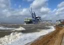 The Storm smashing against Felixstowe Docks