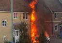 The fire in Ancells Close, Lawshall, on November 5 captured by a neighbour