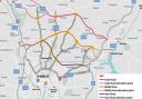Potential routes for the new Northern Route around Ipswich. The inner route was viewed as the best value option Picture: SUFFOLK COUNTY COUNCIL
