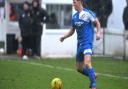 Ryan Jolland in action for Bury Town during their defeat against Cheshunt. Picture: SARAH LUCY BROWN