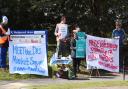 Junior doctors on strike at West Suffolk Hospital in Bury St Edmunds.