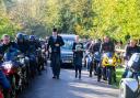 Around 50 bikers gathered in Ipswich on Friday for the funeral of fellow biker Maurice Brame from Tostock.