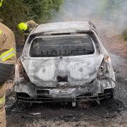 This car fire happened in Hundon near Haverhill