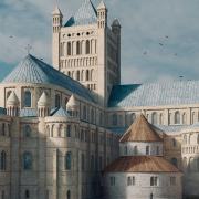 New interpretation images have revealed what Bury St Edmunds Abbey might have looked like when it was founded 1,000 years ago.