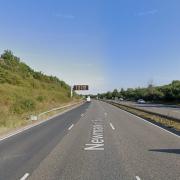 The A14 near west Suffolk closed overnight