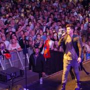 Lead singer of The Script Danny O'Donoghue serenades the fans at Newmarket Races on Friday night