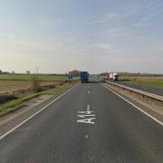 Part of the A14 is currently closed after a serious two-vehicle crash