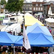 The traditional Saturday market on the Cornhill and Buttermarket in Bury St Edmunds  Picture: ARCHANT