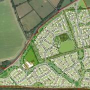 The proposed masterplan for Great Barton which would see up to 1,375 new homes built on agricultural land. Picture: ST JOSEPH