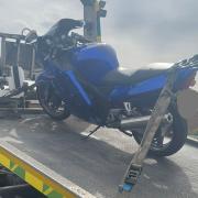 The motorcyclist was speeding at 147mph on the A14 near Bury St Edmunds
