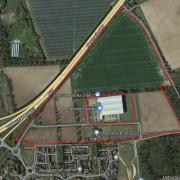 Land off the A11 north of Red Lodge where a masterplan for 300 homes has been drawn up