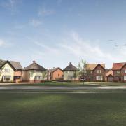 An indicative CGI image of what the Bloor Homes 210-home development in Beyton Road, Thurston, could look like