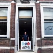 Major Ian Robinson at Combat2Coffee at the Constitutional Club in Bury St Edmunds town centre