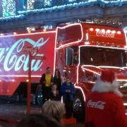The Coca-Cola Christmas truck in Ipswich town centre in 2012