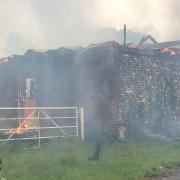 The farm fire in Little Wratting near Haverhill