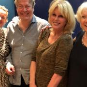 The team at the recording: Producer Claire Jones, Roger Allam, Joanna Lumley, and writer Jan Etherington, from Suffolk   Picture: Jan Etherington