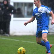 Ryan Jolland in action for Bury Town during their defeat against Cheshunt. Picture: SARAH LUCY BROWN