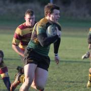 Bury man-of-the-match Greg White heads for a try at Westcliff