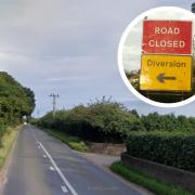 The B1106 Brandon Road in Culford will be closed overnight for repairs