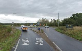 Heavy delays on the A143 in Ixworth