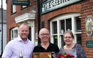Colin and Susan Pearce of The Greyhound in Ixworth have received a lifetime achievement award